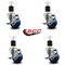 Service Caster 3'' Blue Poly Swivel 1-7/8'' Expanding Stem Caster Set with Brake, 4PK SCC-EX20S314-PPUB-BLUE-TLB-178-4 - alternate 4